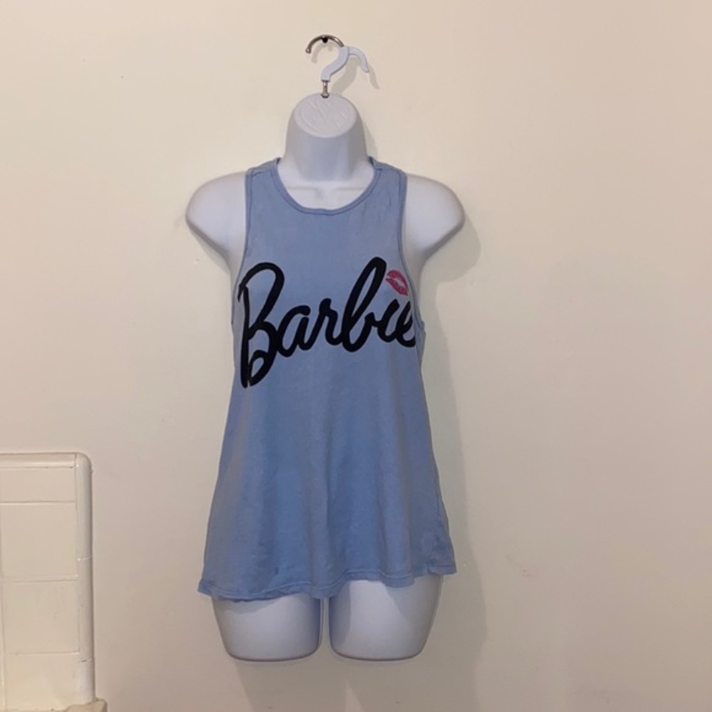 🥳HP🥳Women’s Light Blue Barbie Razorback Tank Top - Picture 1 of 11